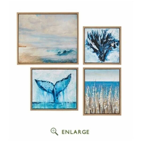 Madison Park Seascape Gel Coat Framed Canvas Set, Blue - 4 Piece MP95C-0146A